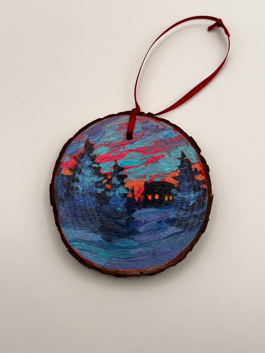 "Silent Winter Sunset" Ornament
